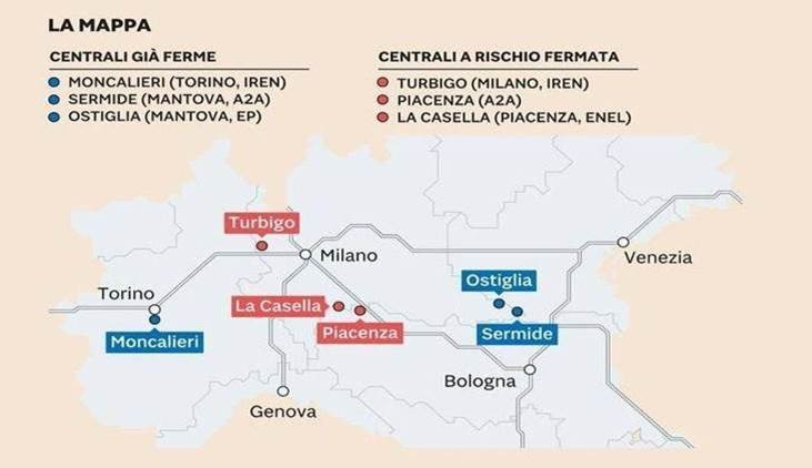 Mappa centrali sole 24 ore